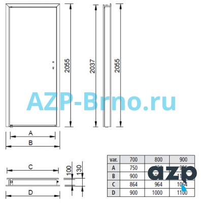 Рама для наружных дверей из нержавеющей стали NZE AZP Brno Чехия (фото, схема)