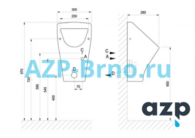 Писсуар EGERIA (ЭГЭРИЯ) Hybner с автоматическим смывом INTELLIGENT IQ AUP 43 AZP Brno Чехия (фото, схема) Писсуар EGERIA (ЭГЭРИЯ) Hybner с автоматическим смывом INTELLIGENT IQ AUP 43 AZP Brno Чехия (фото, схема)